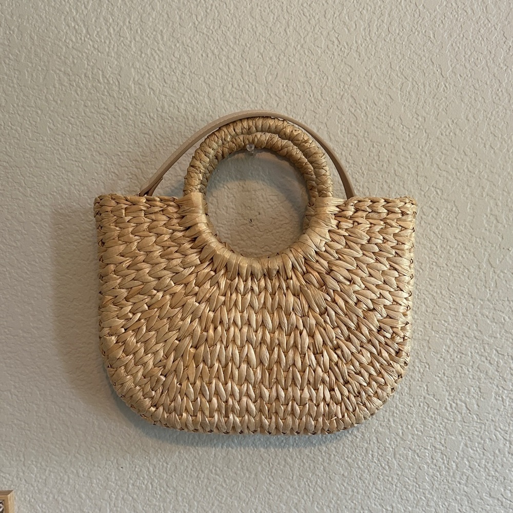 LC Lauren Conrad Tan Woven Tote Bag